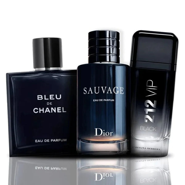 KIT PERFUM (SAUVAGE 100ML+ VIP BLACK 100ML+ BLEU 100ML) Super Promoción [Compra 1 Lleva 3]