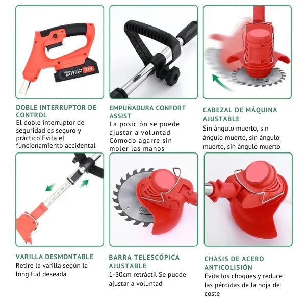 ⭐TurboBlade™ - Cortadora de Cesped Inalambrica [2 BATERÍAS DE 48V]⭐
