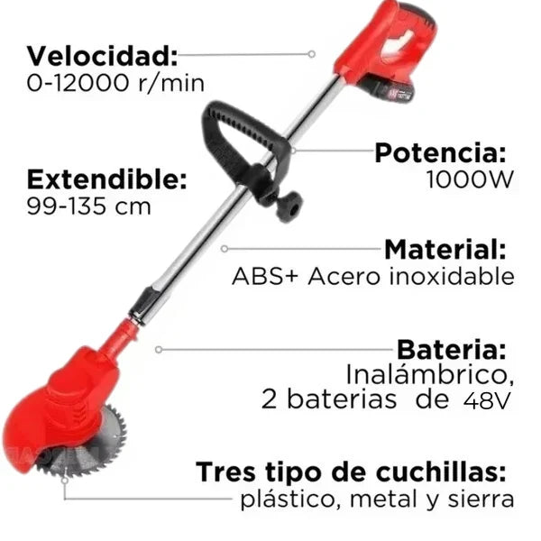 ⭐TurboBlade™ - Cortadora de Cesped Inalambrica [2 BATERÍAS DE 48V]⭐